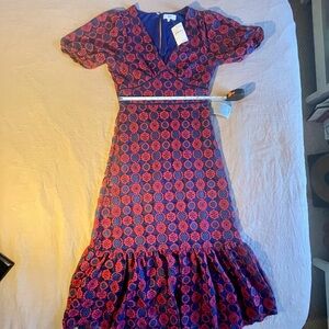 NSR Vibrant Red and Blue Dress